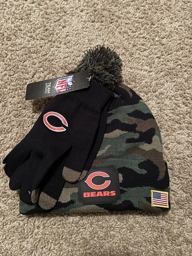 Chicago Bears NFL Camo Beanie \u0026 Gloves 