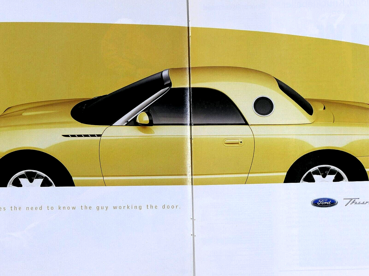 2003 Ford Thunderbird Vintage Original Print Ad Yellow 2