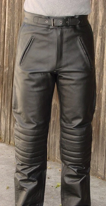 V-Pilot Style Motorcycle Riding Touring Leather Pants