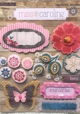 My Mind's Eye Miss Caroline "Memories" Layered Stickers Junk Journal, papercraft