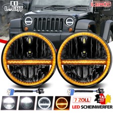 Paar 7 Zoll LED Scheinwerfer Halo Angel Eyes Für Jeep Wrangler Ⅲ JK 2008-2017