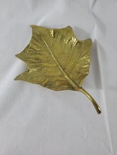 Virgina Metalcrafters Poinsettia Leaf Botanical Brass Dish -3-44 1948 -FREE SHIP