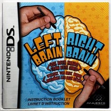  Manual Only Left Brain Right Brain Nintendo DS Pristine Authentic