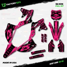 Black & Pink Slick Racing Graphics Kit fits 13-16 Kawasaki Kxf250 Kxf 250 Decal