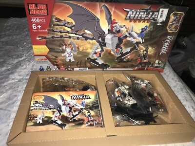 NIB Rare 42310 BLOK HEAD 466pc NINJA SQUAD Building Block DRAGON Robot 5 FIGURES