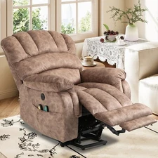 Big Man Power Lift Recliner Large Reclining Sofa for Elderly W/Extended Footrest