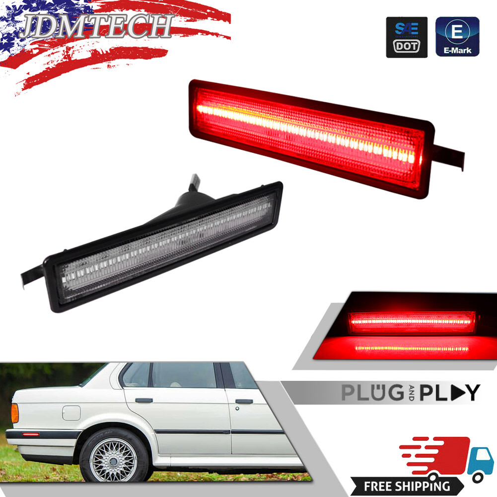 Plug & Play] Clear Rear Side Marker Light Lamps Set For 84-91 BMW