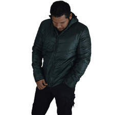 Mens Padded Puffer Warm Jacket Outdoor Insulated Down Quilted Hooded Winter Coat
