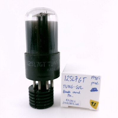1 X 12SL7GT TUNG-SOL TUBE. 1940er Jahre PROD. SCHWARZE RUNDE PLATTEN. FLAT GE...