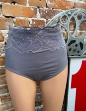 Rhonda Shear Grey Lace Trim Seamless Ahh Brief Panty New Panties