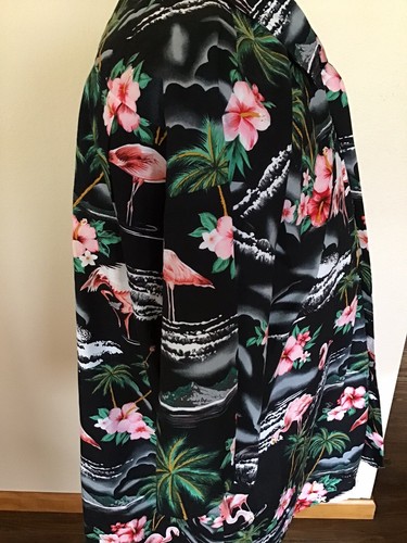 Camisa Aloha Hawaiana RJC Para Hombre Palmeras Flamenco Hibisco Algodón Hecha en EE. UU. 3XL - Imagen 5 de 7