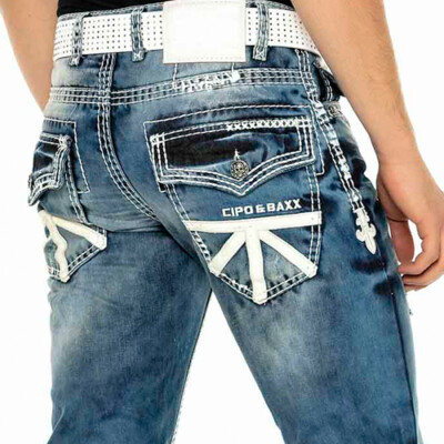 Cipo & Baxx UNION Herren Jeans Denim Dicke Nähte CD149 alle Gr. Neu