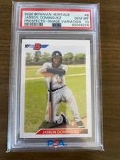 2020 Bowman Heritage Prospects #8 Jasson Dominguez - Image Variation PSA 10