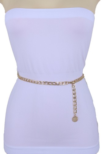 Damen Gold Metall Kette Arabischer Stil Mode Taille Hüftgürtel Münze Anhänger M L XL - Bild 7 von 24