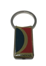 Vintage Silver, Red, Blue Carnival Key Ring/Keychain