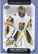 19/20 CHRONOLOGY..MARC-ANDRE FLEURY..METALLIC BLUE../122..# 133..GOLDEN KNIGHTS