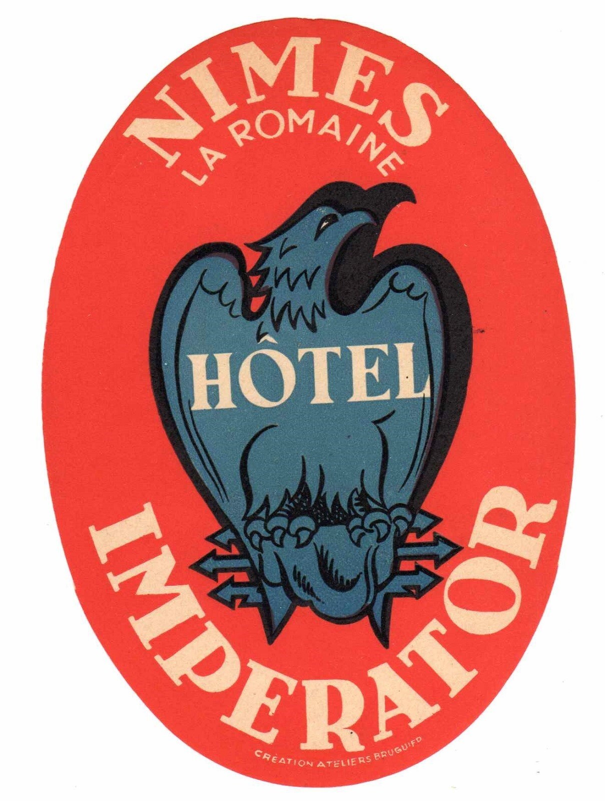 Vintage Nimes Hotel Imperator France Luggage Tag SB  