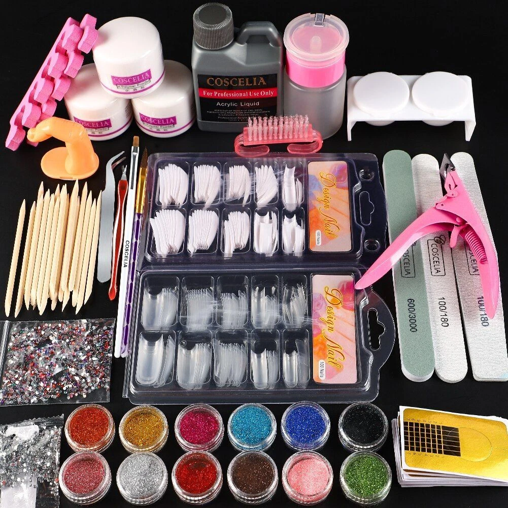 Nail Art Tools Set Decoration Gel Powder Acrylic Kit Manicure Pedicure All Set 2
