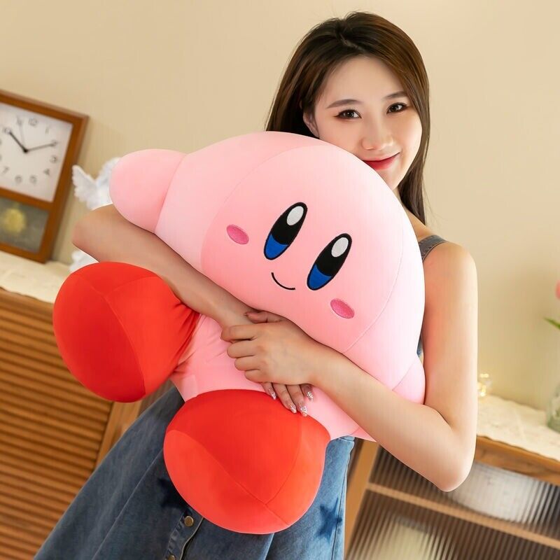 JUMBO Kirby Adventure Run Kirby Plush Toy Super Soft Cushion Pillow RARE  Doll