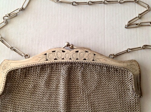 ANTIQUE WONDERFUL 172gr. SILVER CHAINMAIL PURSE & BAG, 1930 YEARS! - Picture 5 of 7