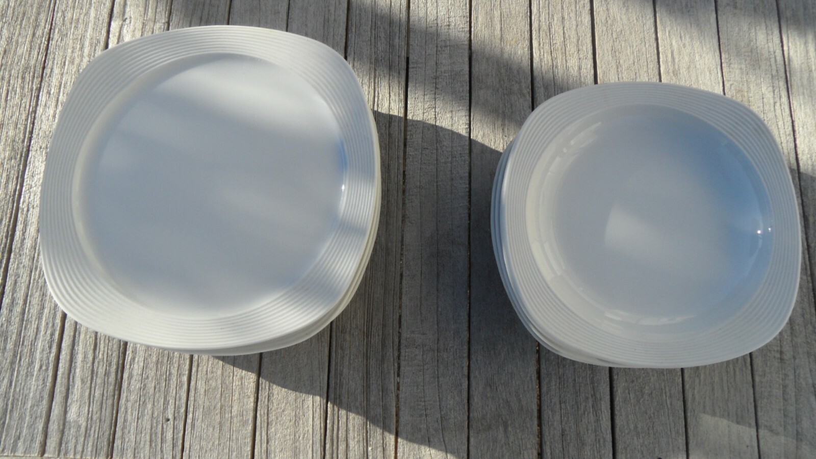 Assiettes Arzberg blanches vintage lot vaisselle creuse et plate