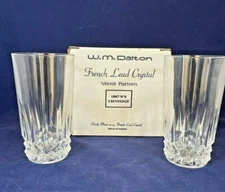 W.M. DALTON French Lead Crystal VERITE - Lot of 2 Unit #6 Beverage Glasses 