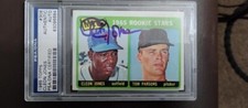 1965 TOPPS #308 CLEON JONES TOM PARSONS AUTO PSA/DNA