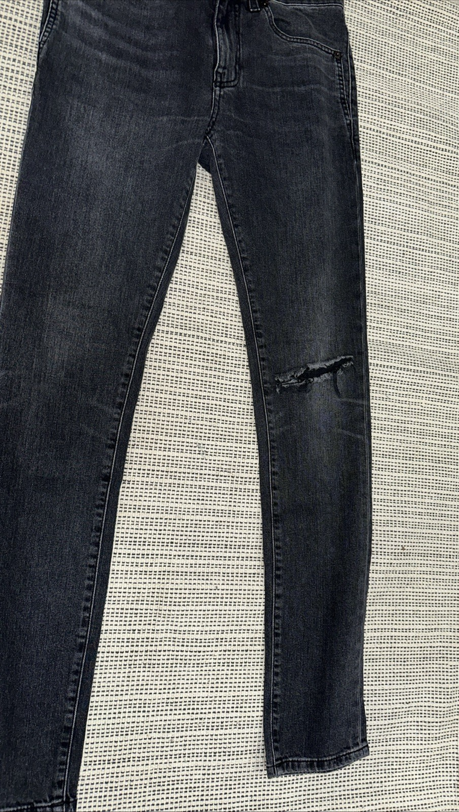 JEANS SAINT LAURENT PARIS D05 W SK MW NERO ELASTICIZZATO DEMIN SKINNY GAMBA TG 27x31