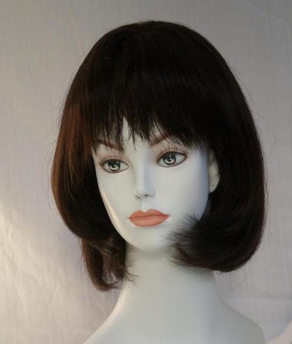 100% Human Hair Short ChinLength Bob Style Wig w Bangs Lightweight, Breezy Cap 100% Human Hair Short ChinLength Bob Style Wig w Bangs Lightweight, Breezy Cap