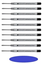 10 - MONTEVERDE Ballpoint Parker Style Pen Refill, SUPER BROAD / BOLD, BLUE, P15