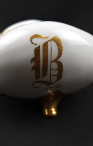 B R C Bavaria hand painted gold legs and trim, fruit Nut bowl Dish #F7 - Picture 6 of 10