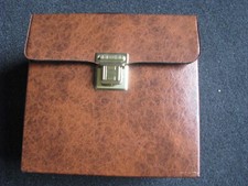 Schallplattenalbum-Koffer für 50 Singles-Box-70er Jahre-Germ-Motiv Tapete Braun