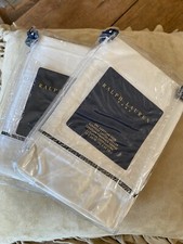 New Ralph Lauren Home Hemstitch Euro Shams - Very Rare Lg Blk Stitch, Wht Body