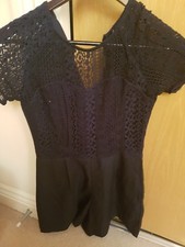BRAND NEW AX Paris Crochet front lace Playsuit - size UK 8