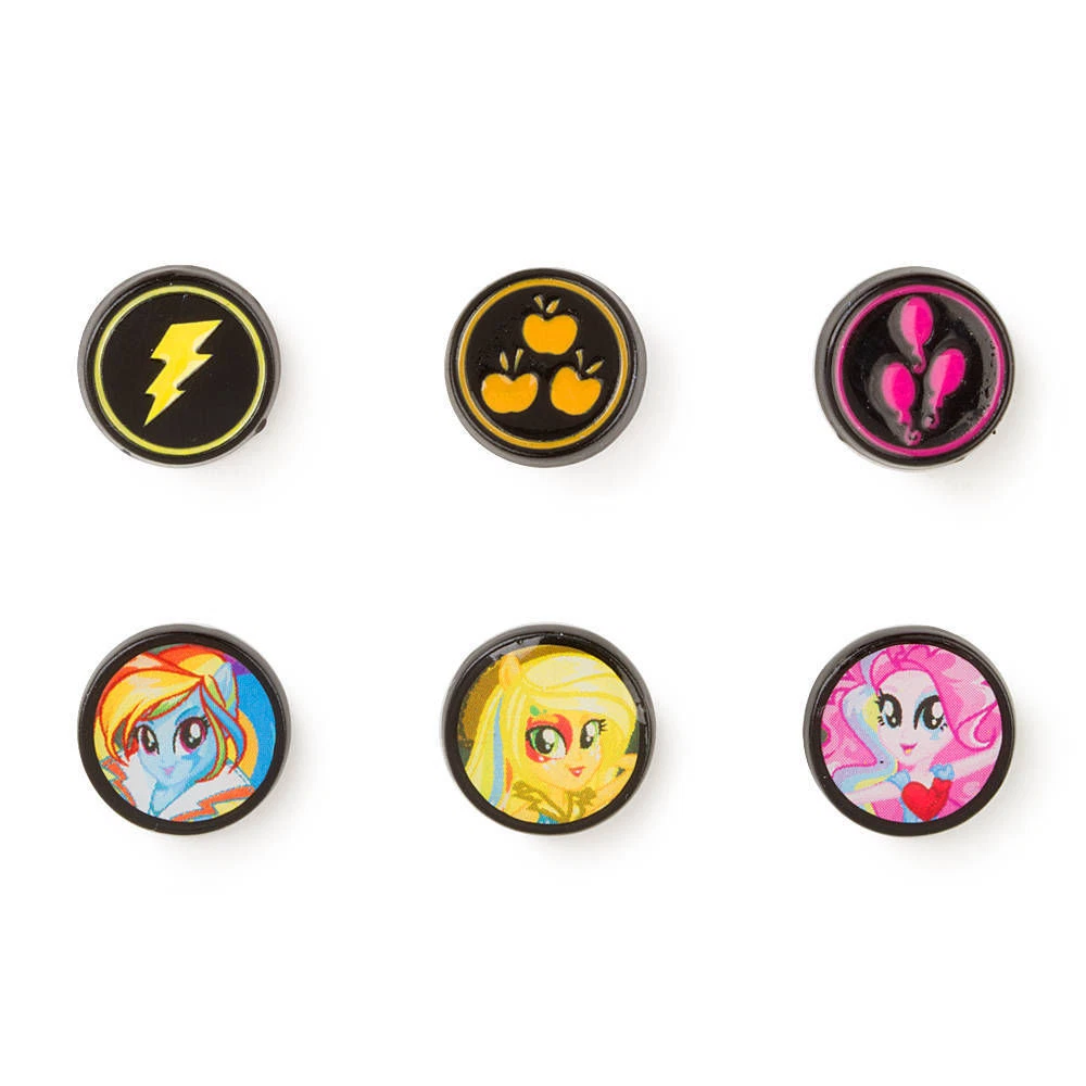 My Little Pony Equestria Girl Button Stud Earrings Rainbow Dash Rocks Applejack
