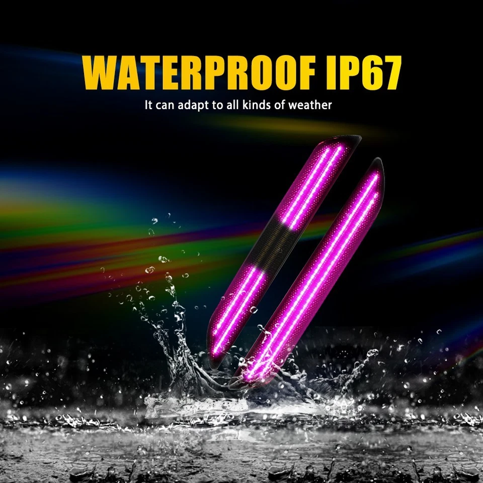 Fit 15-23 Ford Mustang Bumper Scan Purple LED Side Marker Light FR3Z15A101A 2-20 - Imagem 4 de 4