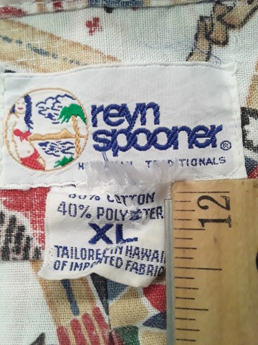 90s Reyn Spooner 1999 4th of July Patriotic Hawaiian Vintage Shirt Casual XL - Picture 12 of 12