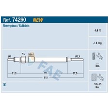 4x Glühkerze für Fiat 500 312 C 500L 351 Doblo 263 Fiorino 225 Grande id00198