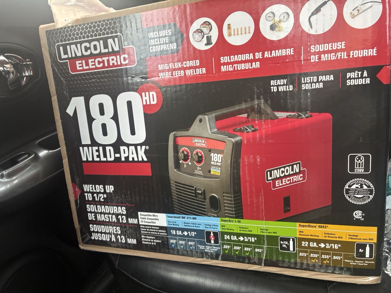 230 VOLT AC INPUT COMPACT MULTI-PROCESS WELDEd WELD-PAK 180M