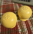 Fiesta Ware Yellow Ball Salt & Pepper Shakers With Stoppers EUC