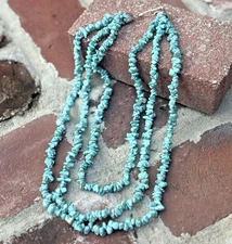 VTG Native American Turquoise 3-Strand Necklace 24" ~ 189g ~ ESTATE