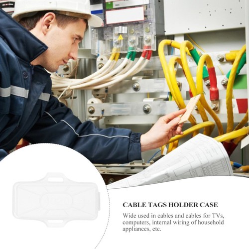 100 Pcs Cable Sign Identification Case Clear Plastic Label Holders - 第 12/12 張圖片