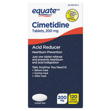 Reductor de ácido Equate Cimetidina 200 mg 120ct en comparación con Tagamet HB 200 ingrediente