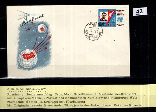 / RUSSIA 1964 - FDC - SPACE - SIGNED - NIKOLAYEV