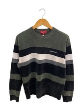 18AW Chenille Sweater Knit Sweater Thin M Polyester KHK Striped
