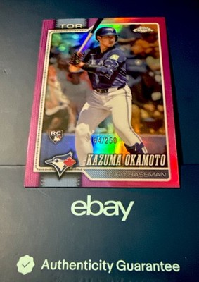 2026 Topps Chrome Kazuma Okamoto RC Pink Refractor Rookie #/250 Blue Jays