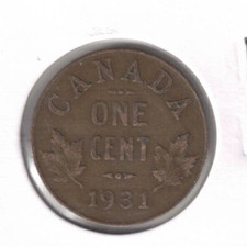 1931 Canadian Circulated One Cent KGV Coin!