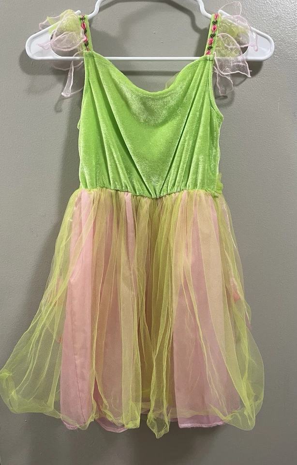Target Kids Petal Fairy  Costume. No Wings. Size 5 - 6. Pink Green See Descript - Image 4 of 4