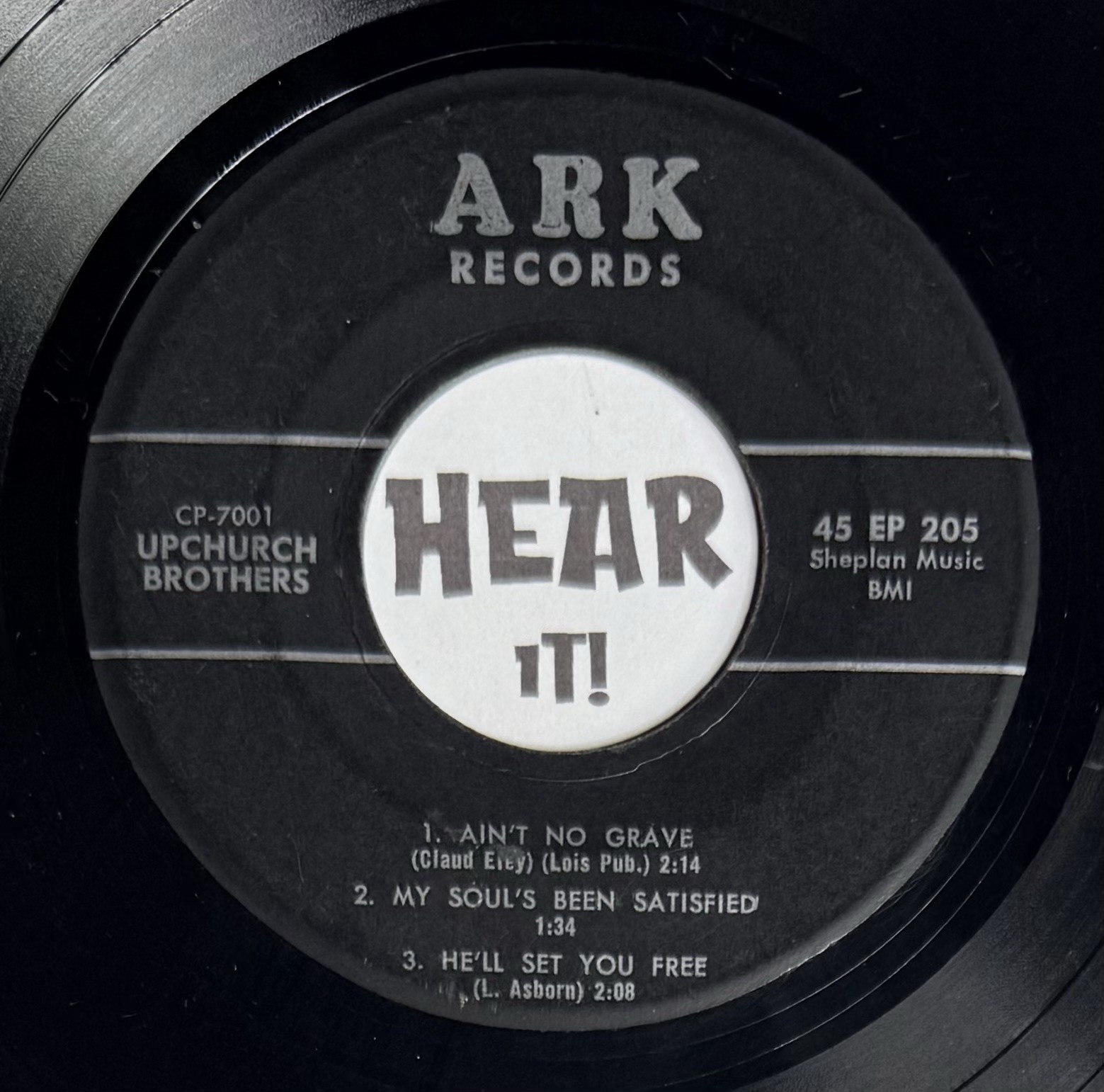 Rare Hillbilly Gospel Bop Rockabilly EP 45 UPCHURCH BROTHERS Ain't No Grave ARK