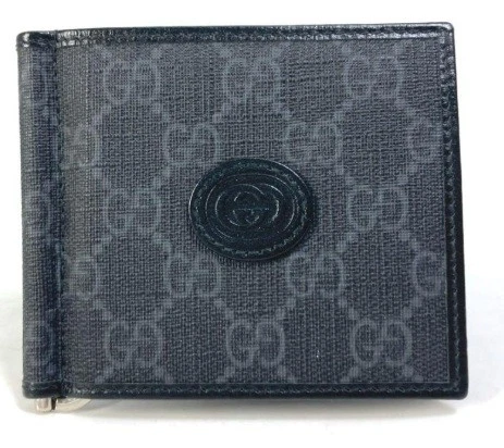Étui à cartes GUCCI portefeuille imbriqué G Japon limité GG pince à billets double pli homme